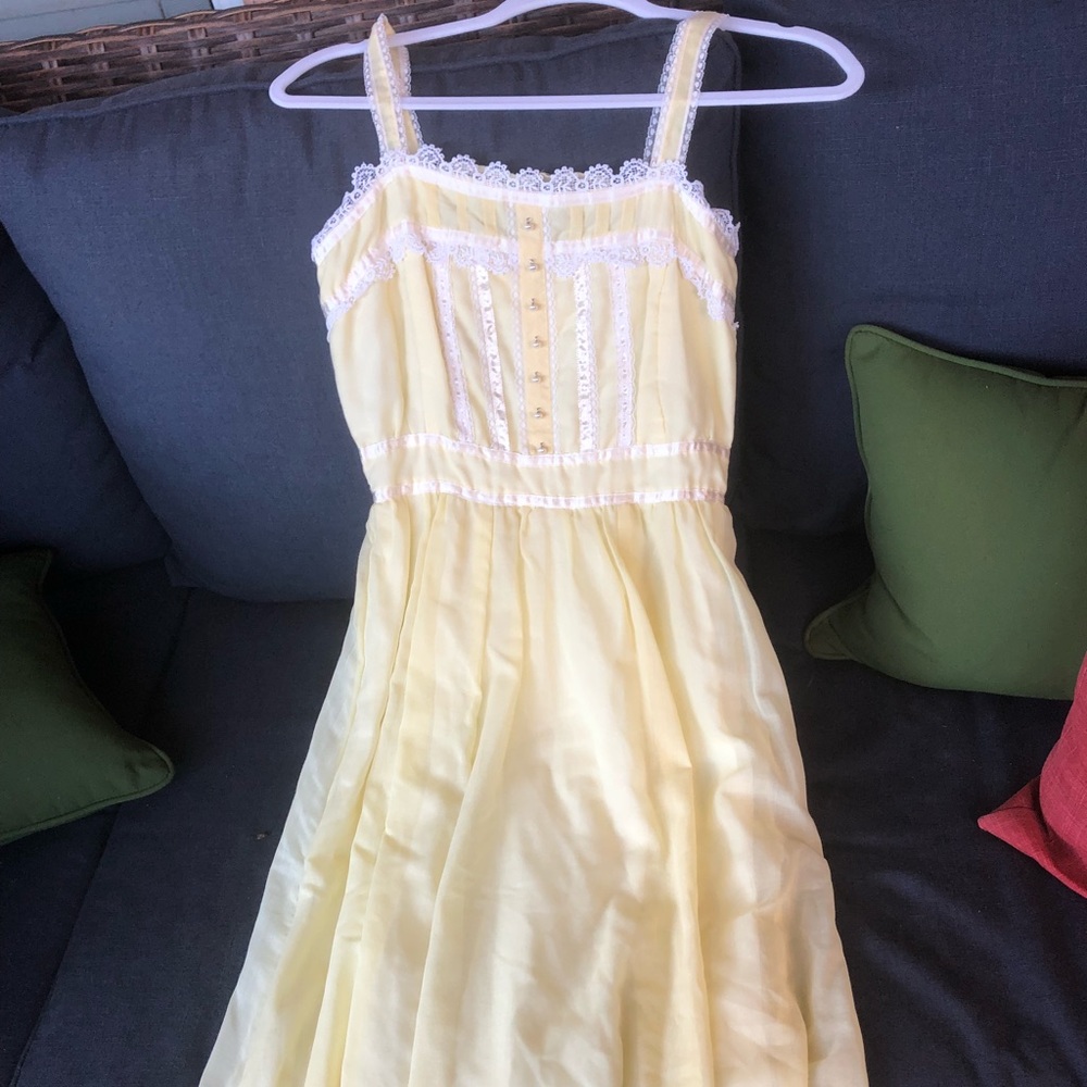 Gunne Sax Yellow Sundress Prairie Style Size 7